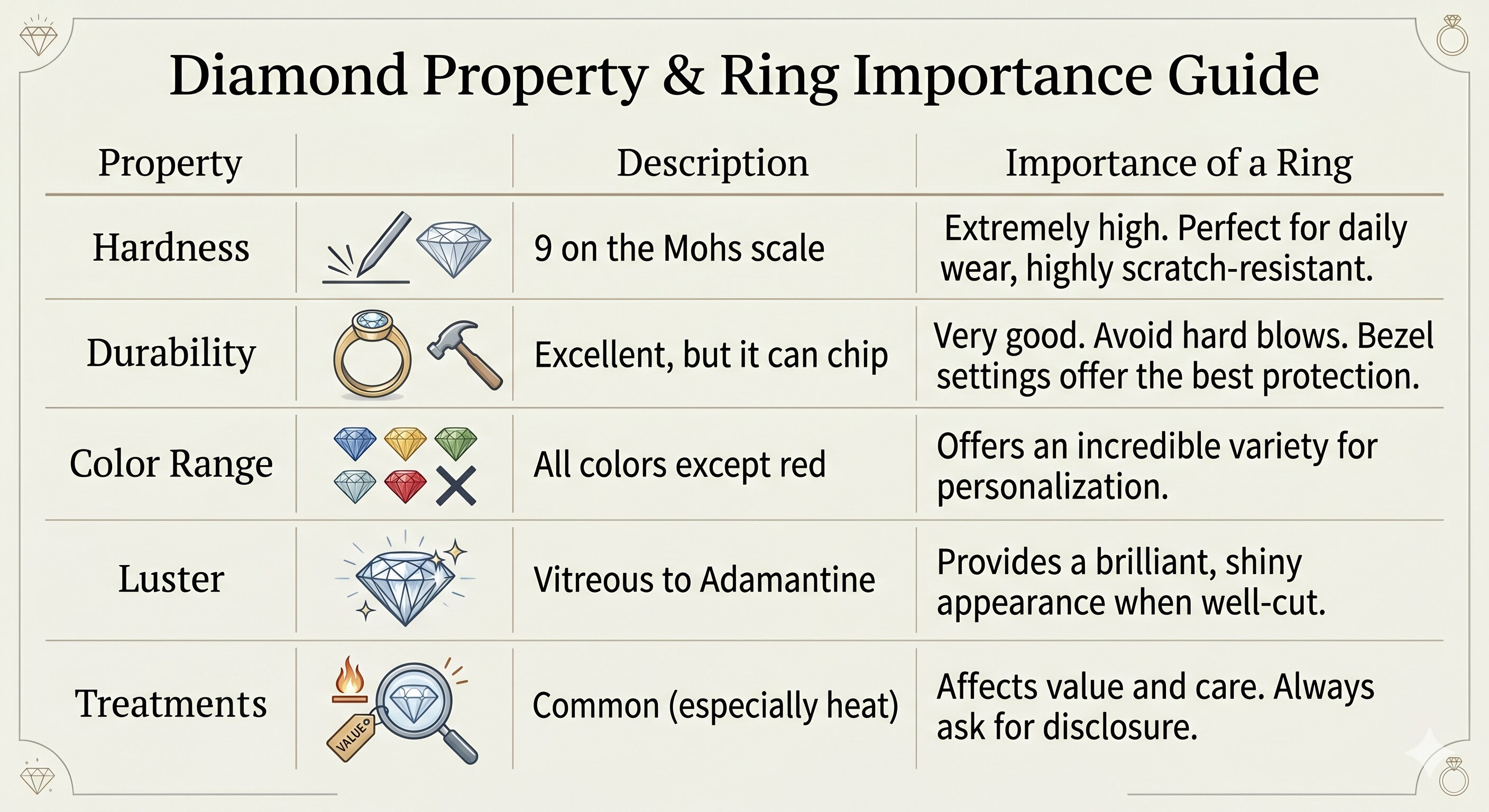 Diamond property ring importance guide